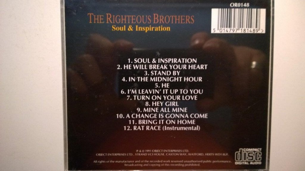 The Righteous Brothers - Soul & Inspiration, Ophalen of Verzenden, 1960 - 1969, Zo goed als nieuw, Soul of Nu Soul