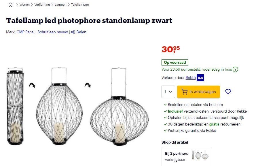 Buigbare draad lantaarn met led kaars voor binnen of buiten, Huis en Inrichting, Woonaccessoires | Kandelaars en Kaarsen, Ophalen