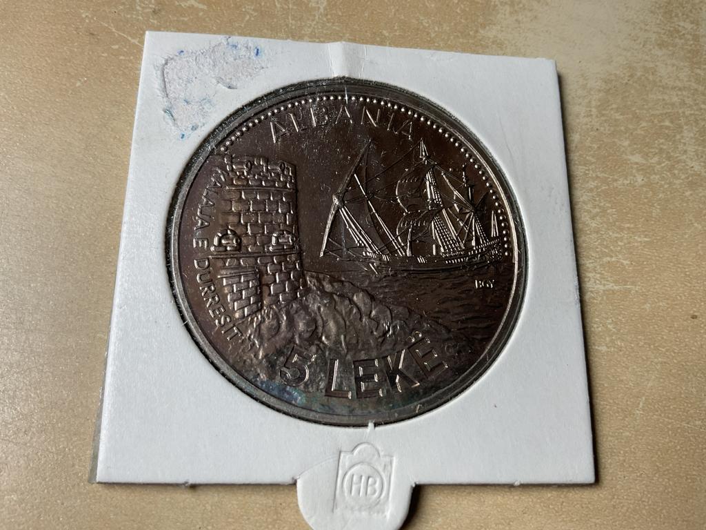 Albanie 5 lek 1987, Ophalen of Verzenden, Overige landen