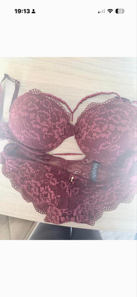 Sapph Lingerie Setje - Bordeauxrood Kant, Ophalen of Verzenden, Rood, Setje
