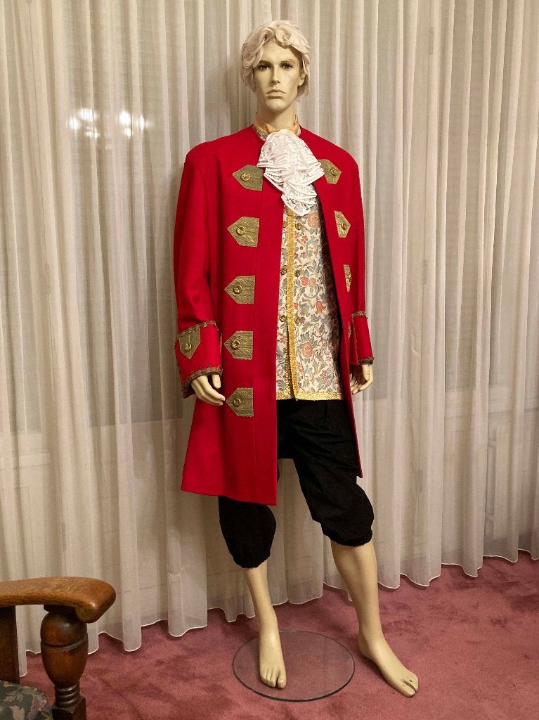 Prachtig vintage rood kostuum voor een lakei - maat XL, Kleding | Heren, Carnavalskleding en Feestkleding, Zo goed als nieuw, Kleding