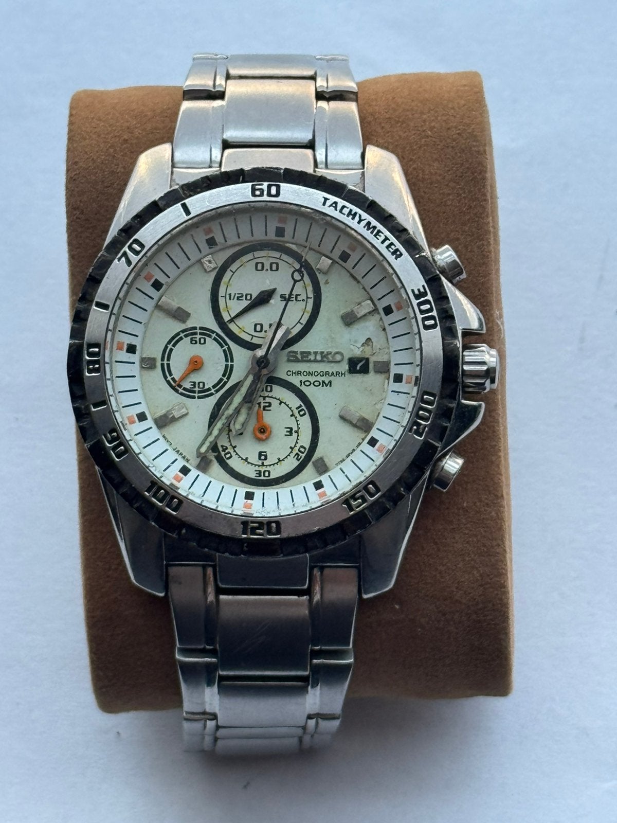 Seiko Chronograph 7T92-0CC0 – 100M – 42 mm – Alles Werkend, Ophalen of Verzenden, Staal, Seiko, 1960 of later