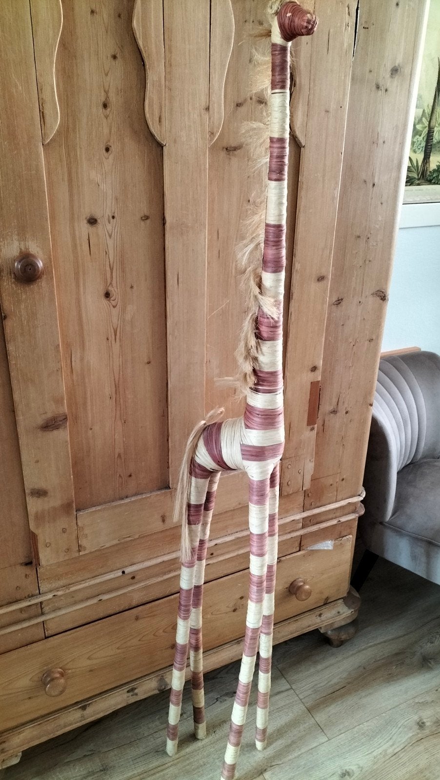 Raffia Giraffe, Huis en Inrichting, Ophalen of Verzenden, Gebruikt