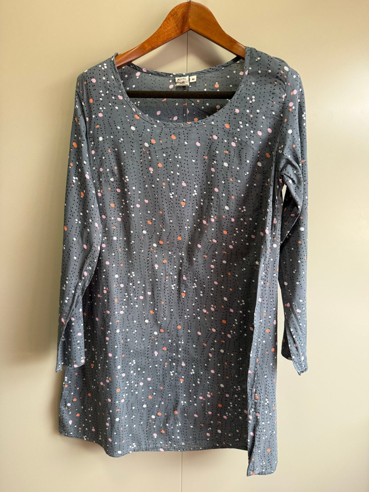 Leuke grijze tuniek van Aller Simplement met stippen, maat M, Kleding | Dames, Maat 38/40 (M), Ophalen of Verzenden, Zo goed als nieuw