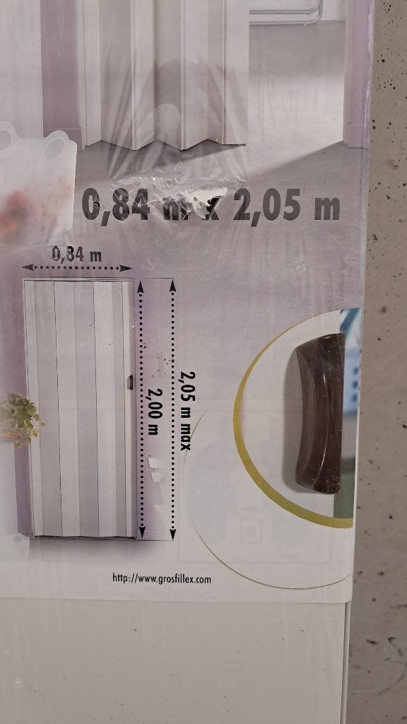 Grosfillex vouwdeur 'Una' - PVC - wit - 205x84cm, Doe-het-zelf en Verbouw, Deuren en Horren, Ophalen, Kunststof, 80 tot 100 cm