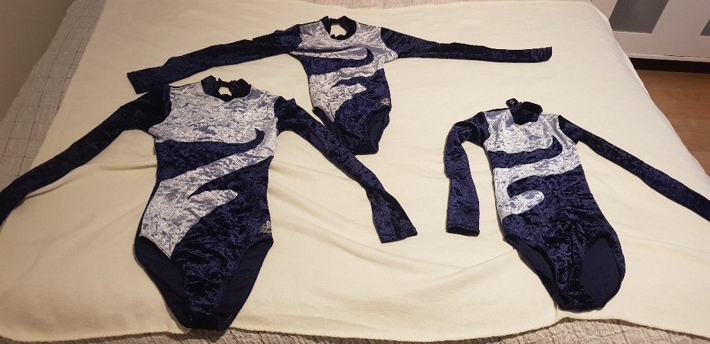 Turnpakjes maat 12 14 maat s / m 152 blauw turnpakje turnen, Gebruikt, Maat 36 t/m 42, Turnpak(je), Verzenden