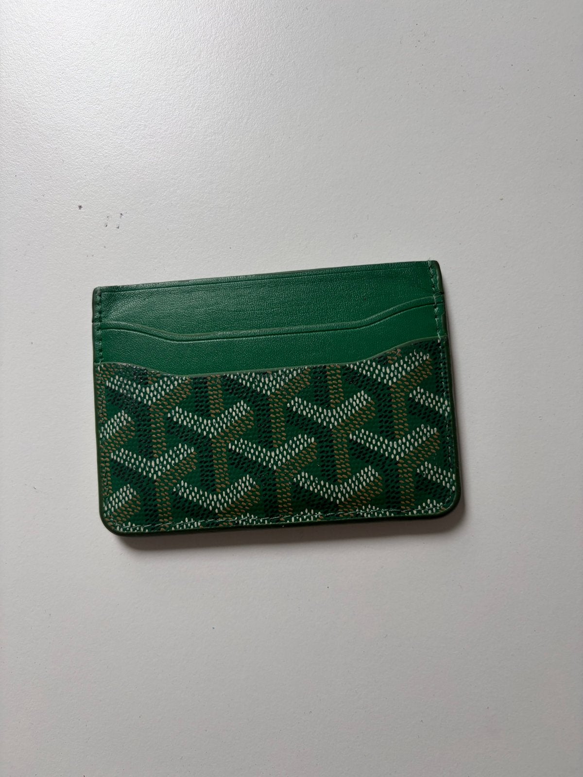 Goyard Pasjeshouder Groen - Stijlvol en Compact, Overige merken, Ophalen of Verzenden, Zo goed als nieuw, Leer