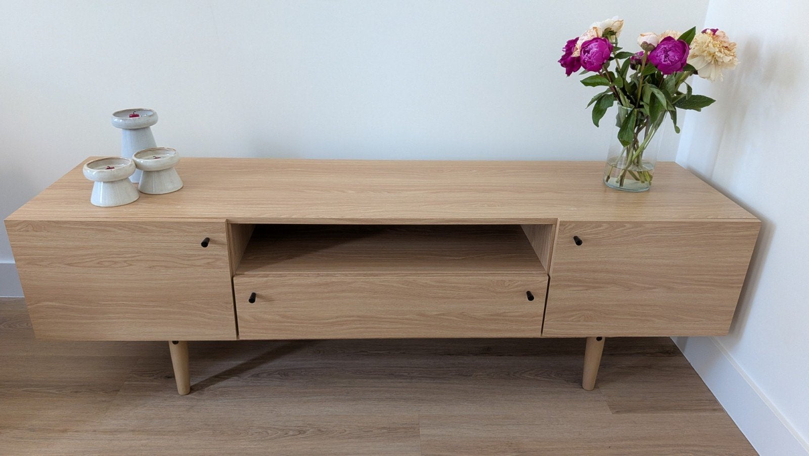 MADE - TV-meubel / lage kast eikenlook, Ophalen, Gebruikt, 25 tot 50 cm, Minder dan 100 cm