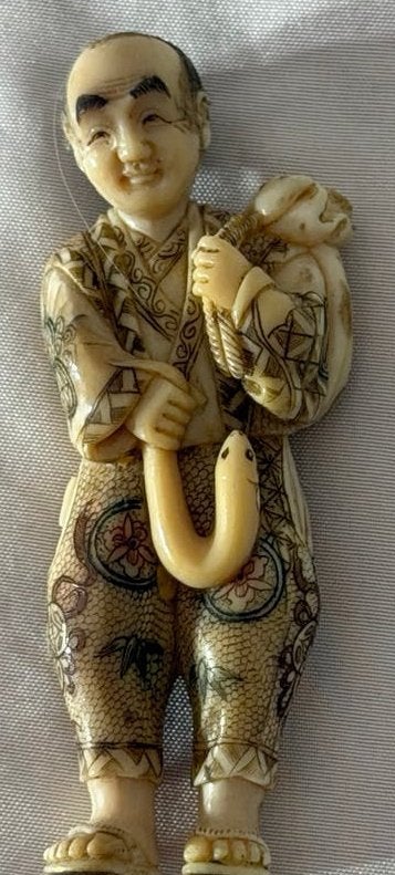 Gedetailleerd Japans antiek gordelknoop 19e, Ophalen of Verzenden