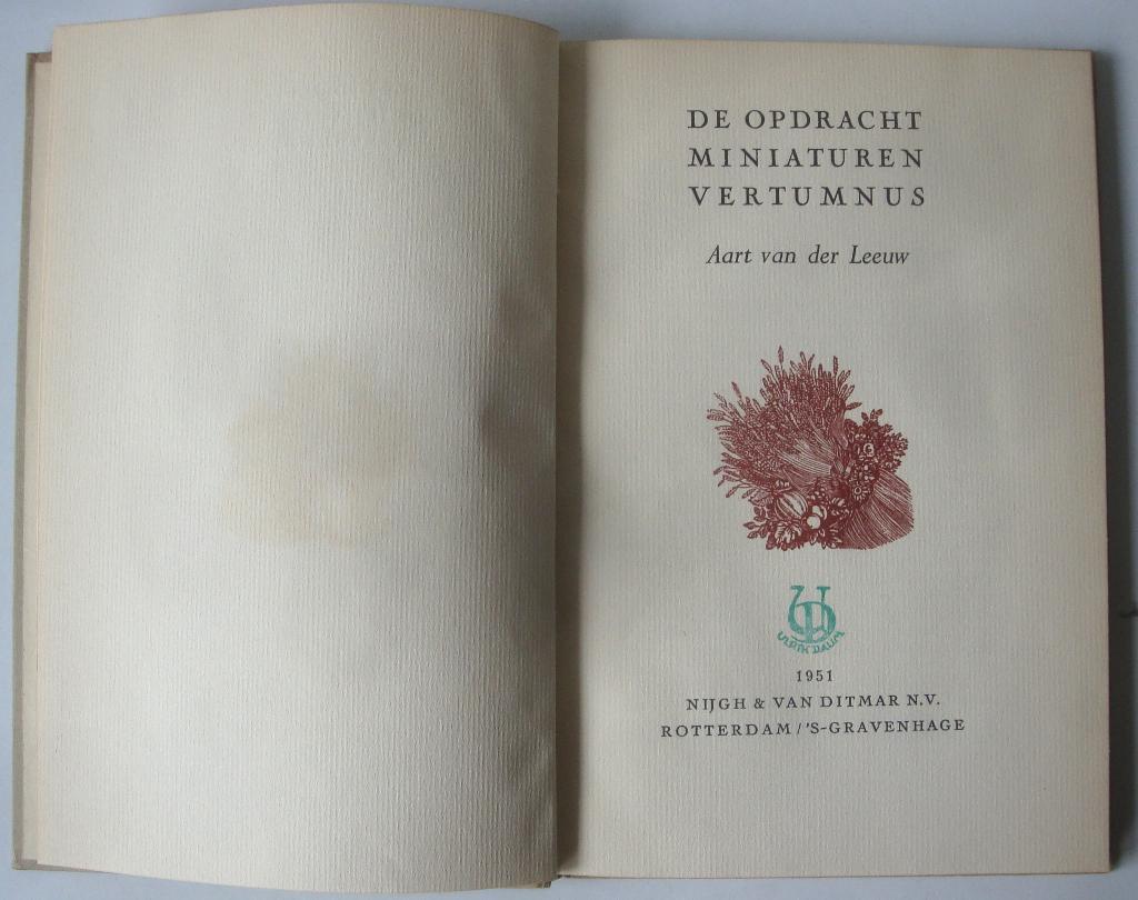 Aart van der Leeuw De opdracht Miniaturen Vertumnus, Aart van der Leeuw, Ophalen of Verzenden, Zo goed als nieuw, Nederland