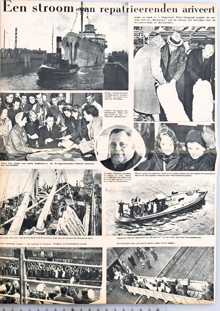 Leger Indië 1946; gerepatrieerden komen aan in IJmuiden, Verzenden, 1940 tot 1960, Gebruikt, Overige onderwerpen