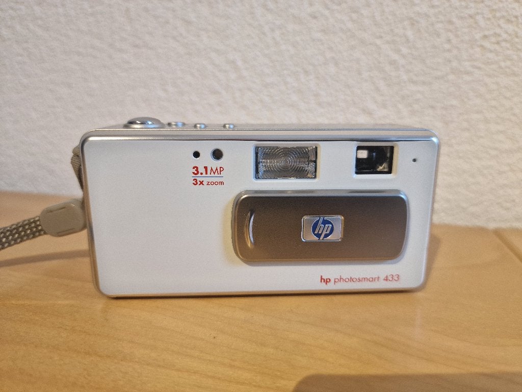 Vintage HP Photosmart 433 Compactcamera - 3.1MP, 3x zoom, Audio, Tv en Foto, Ingebouwde flitser, Gebruikt, Ophalen of Verzenden