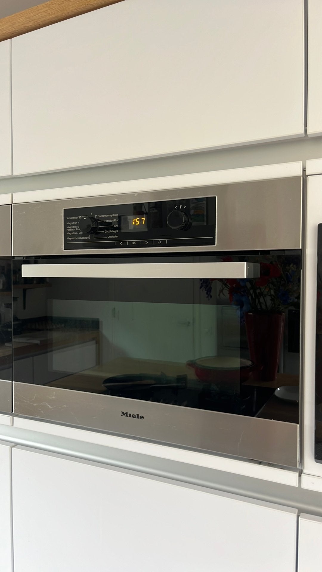 Miele inbouw oven combi magnetron H5040BM, Ophalen, Gebruikt