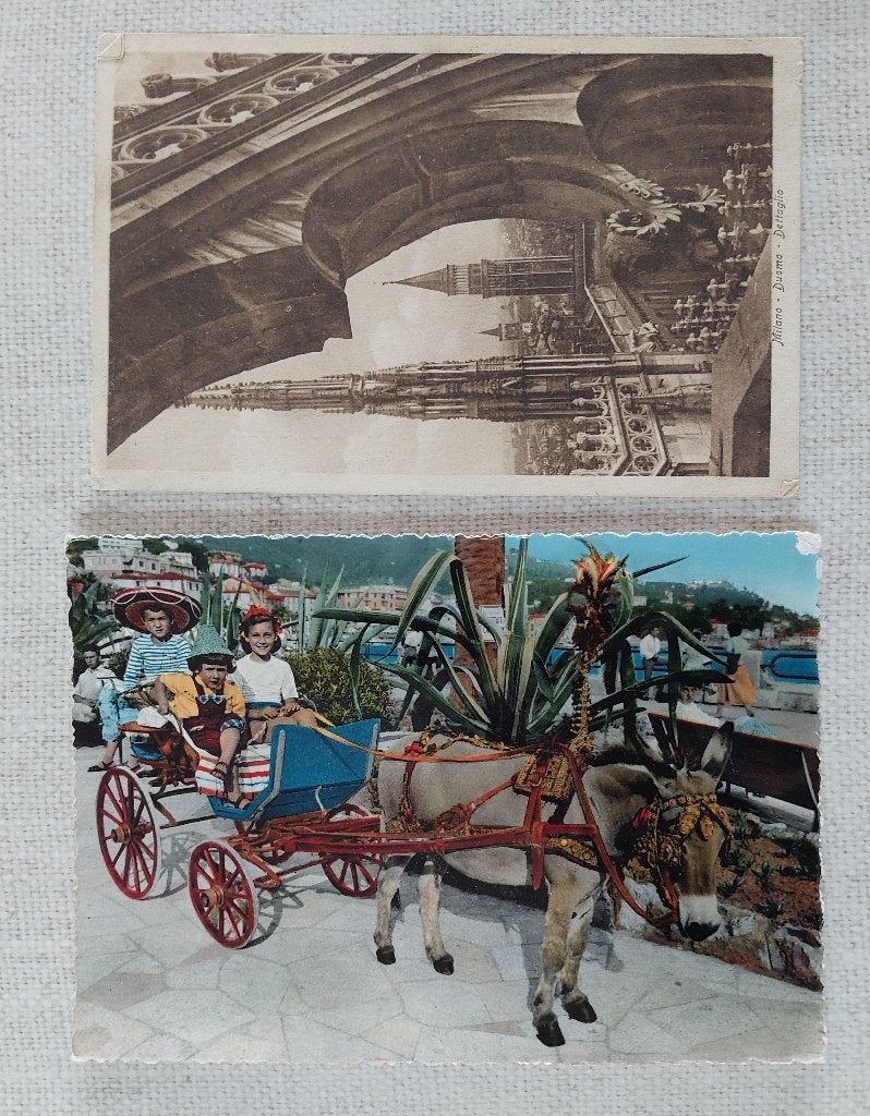 Twee ansichtkaarten Italië 1925 en recenter., Ophalen of Verzenden, 1920 tot 1940, Gelopen, Italië