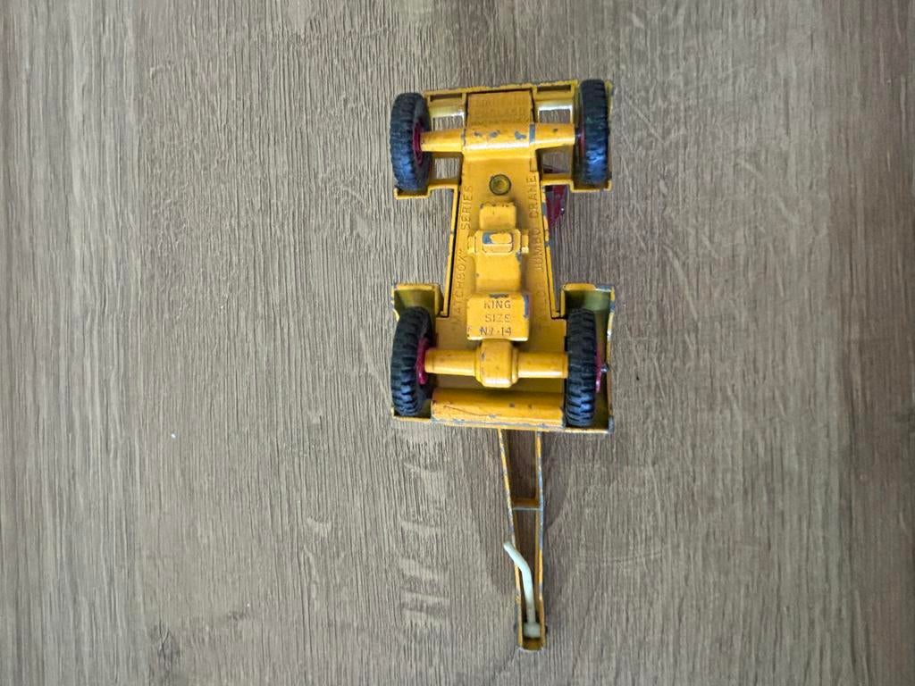 Vintage Matchbox Jumbo Kraanwagen - Geel, Kinderen en Baby's, Ophalen of Verzenden, Gebruikt