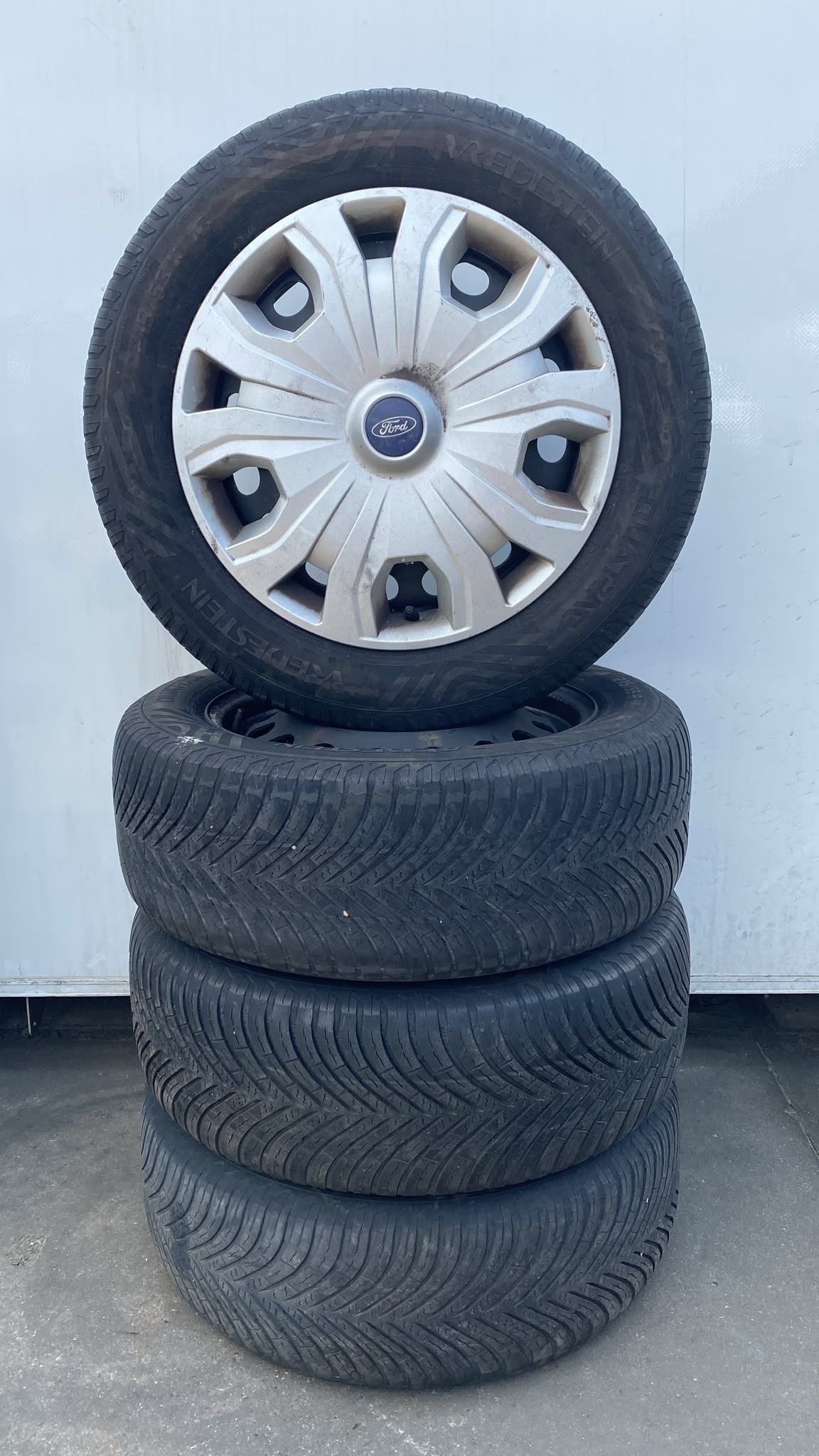 Ford Transit Connect Allseason Banden Set 215-55-16 5x108, Gebruikt, -, -, Banden en Velgen
