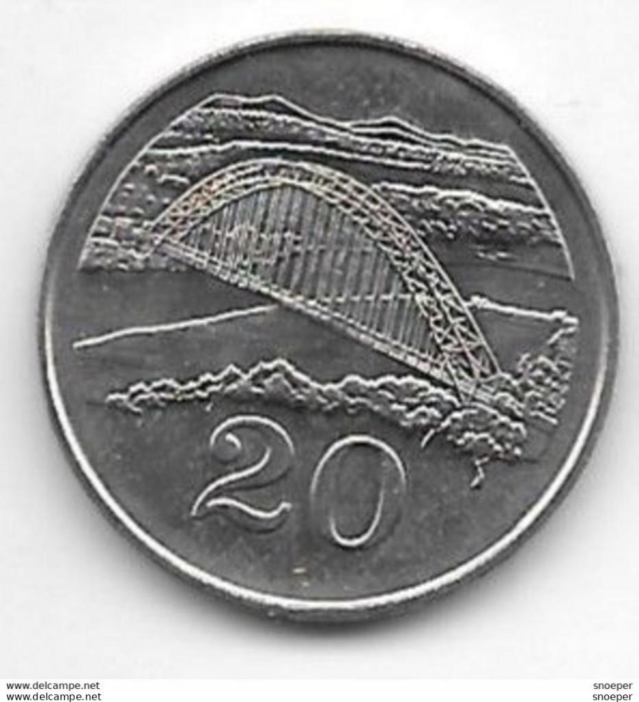 zimbabwe 20 cents 1980 km 4 unc/ms63, Postzegels en Munten, Munten | Afrika, Verzenden, Zimbabwe, Losse munt