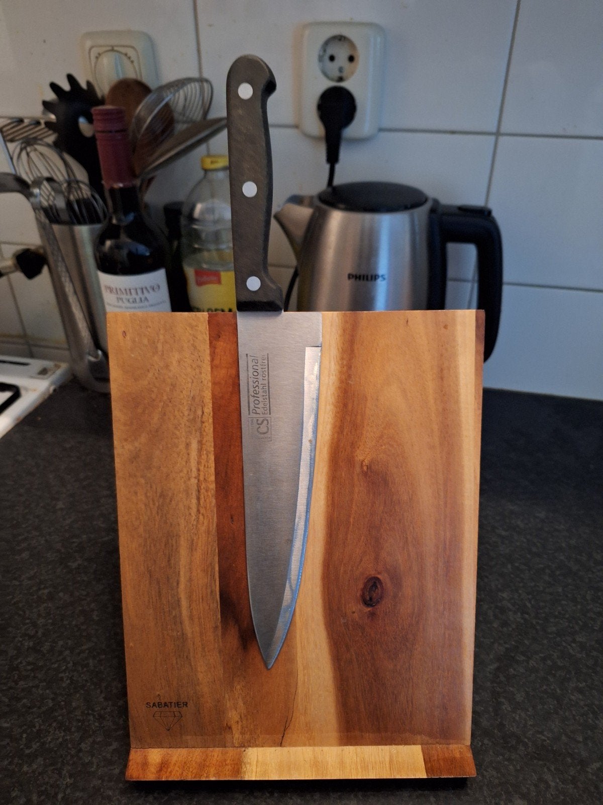 sabatier messen standaard, Ophalen, Hout