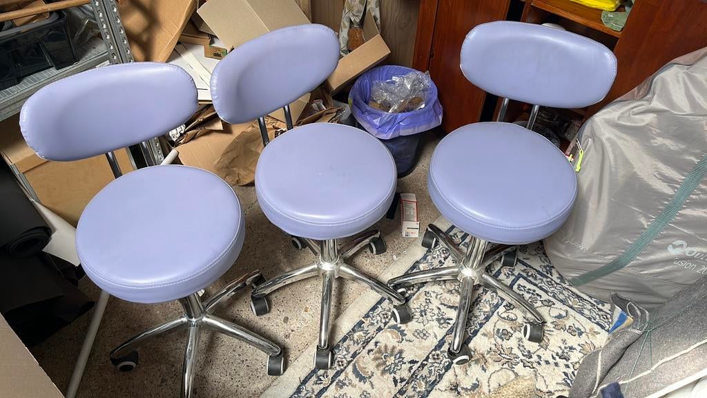 1x Stoel werkstoel schoonheidssalon, Ophalen, 60 tot 90 cm, Zo goed als nieuw, In hoogte verstelbaar