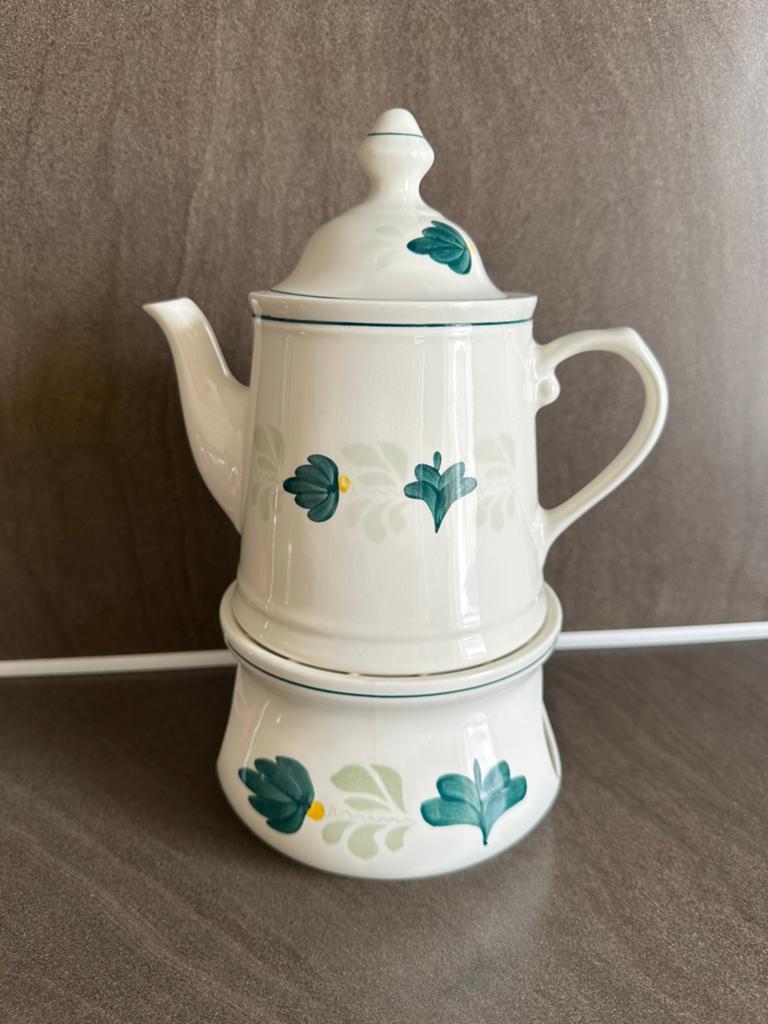 Koffiekan met warmhouder van royal boch aquarelle, Ophalen of Verzenden, Zo goed als nieuw, Overige stijlen, Kop(pen) en/of Schotel(s)