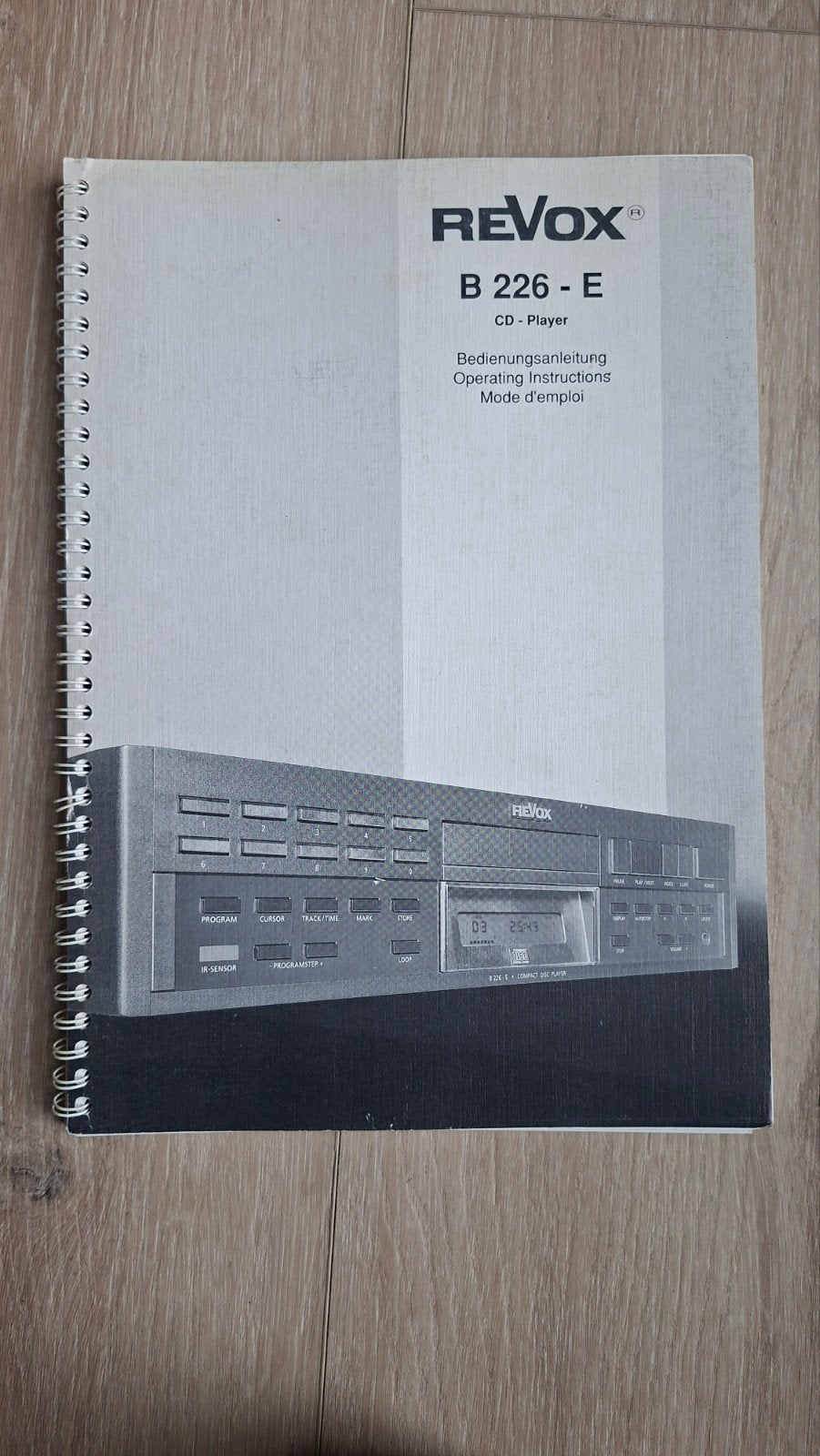 Revox B 226 - E CD-speler handleiding, Ophalen of Verzenden, Gebruikt, Overige merken