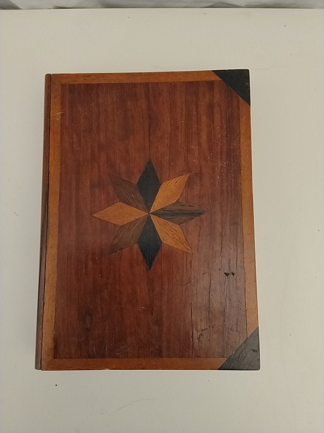 Vintage houten doosje met intarsia, 24x18 cm, Antiek en Kunst, Ophalen of Verzenden