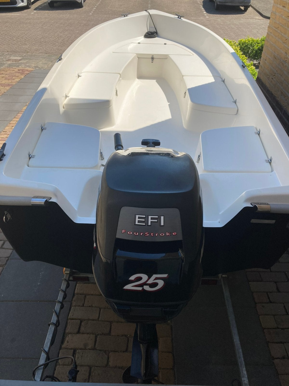 Complete Tour- en Visboot met 25 pk Mercury Vaarklaar!, Ophalen, Gebruikt, Viertaktmotor, Minder dan 70 pk