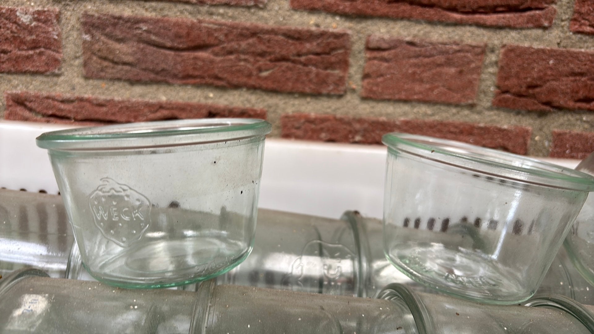 Weckflessen stortglas 370 ml., Verzamelen, Ophalen, Zo goed als nieuw, Overige typen