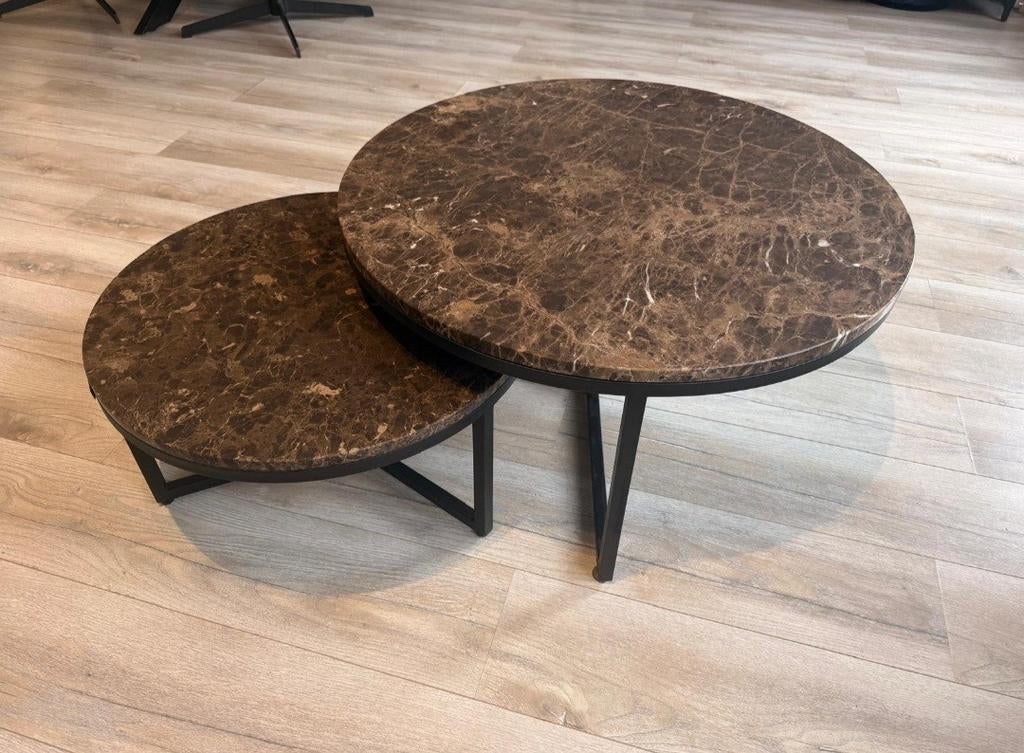 Originele Richmond  marmer "Orion" salontafel set, Ophalen, Overige materialen, 50 tot 100 cm, Rond