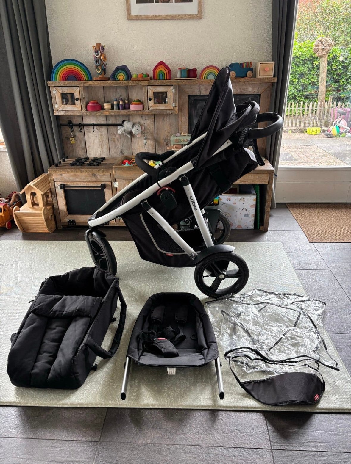 Phil & Teds Vibe Duowagen met reiswieg, Gebruikt, Duowagen, Ophalen, Kinderwagen