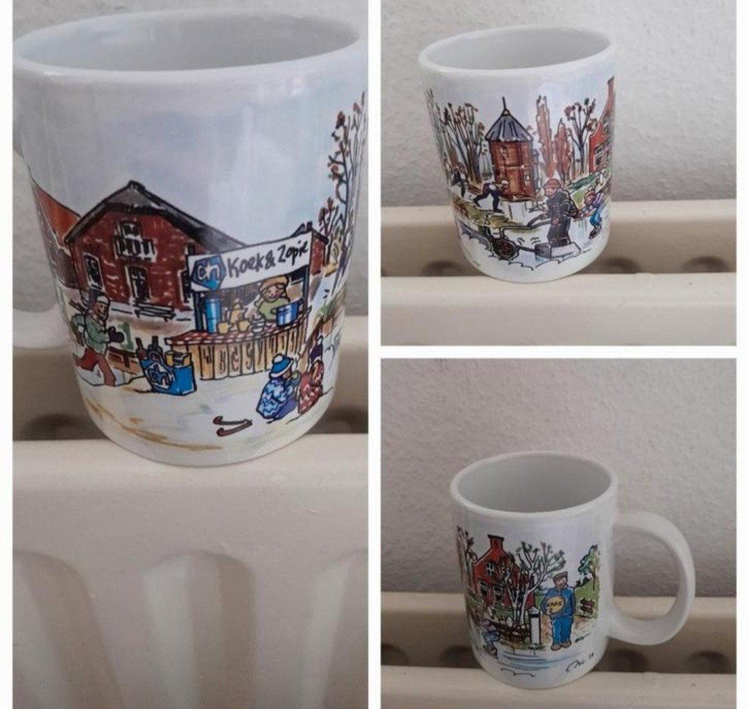 Beker koudekerk aan den rijn met afbeeldingen van ah., Ophalen, Zo goed als nieuw, Porselein