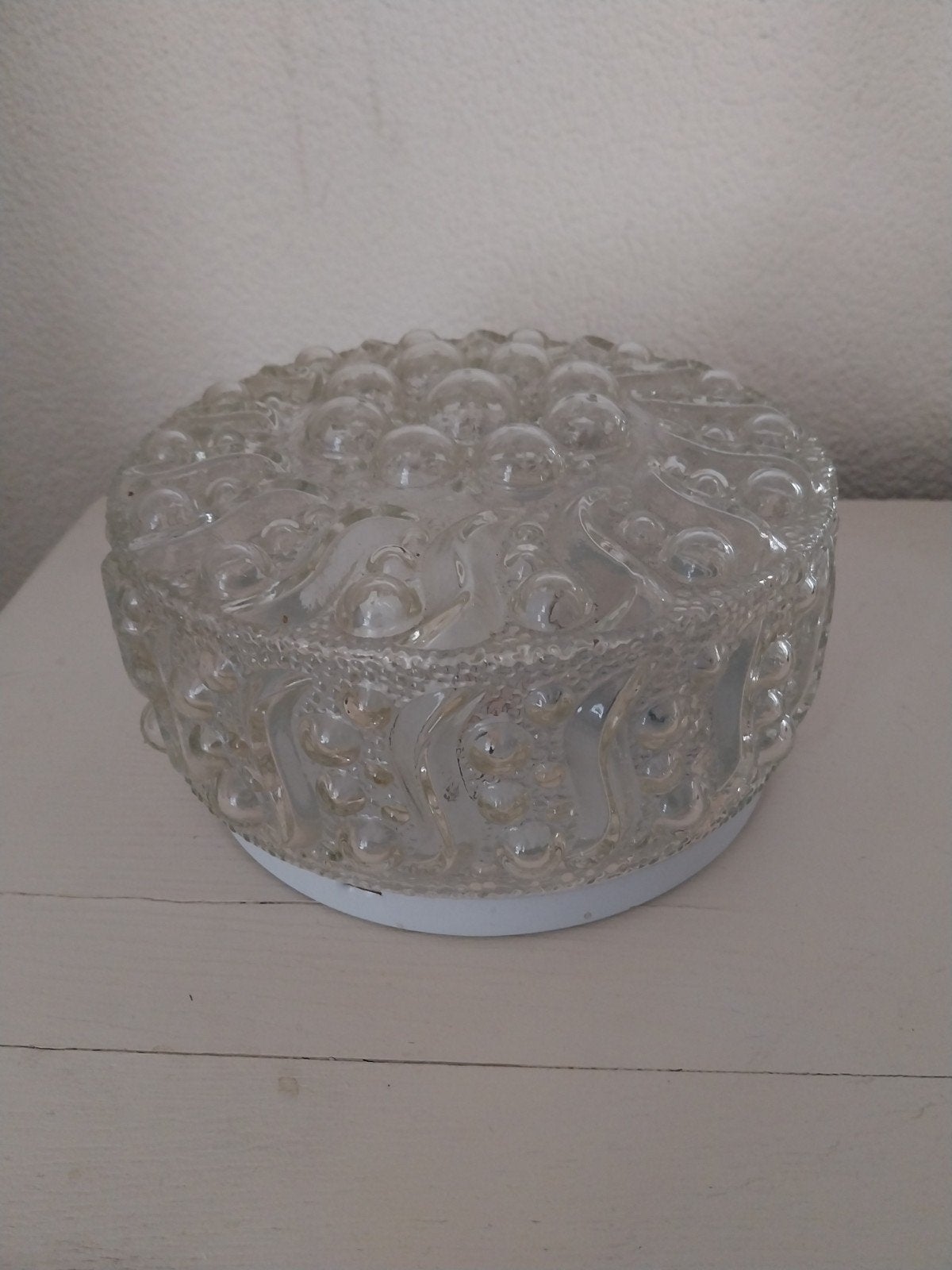 Vintage glazen plafondlamp plafonnière, Ophalen of Verzenden, Glas