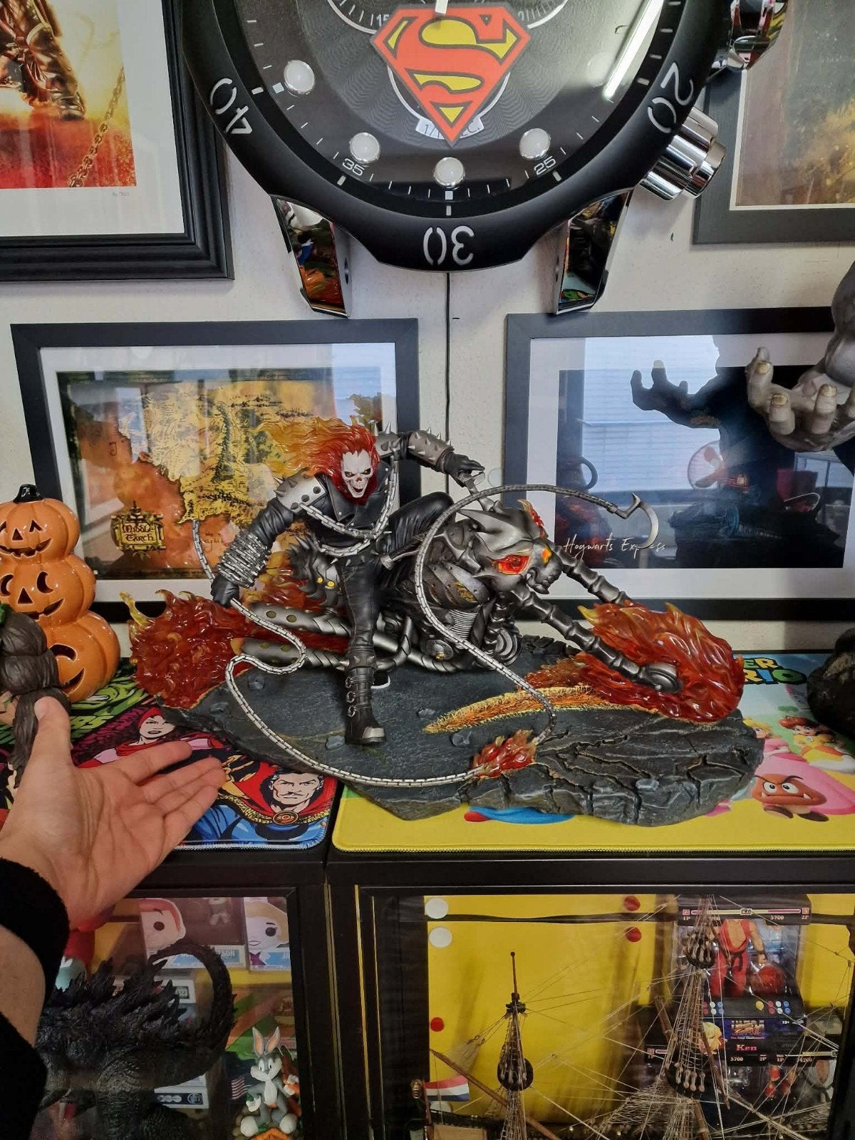 Pcs Ghost Rider diorama,sideshow.premium collectibles studio, Ophalen of Verzenden, Zo goed als nieuw
