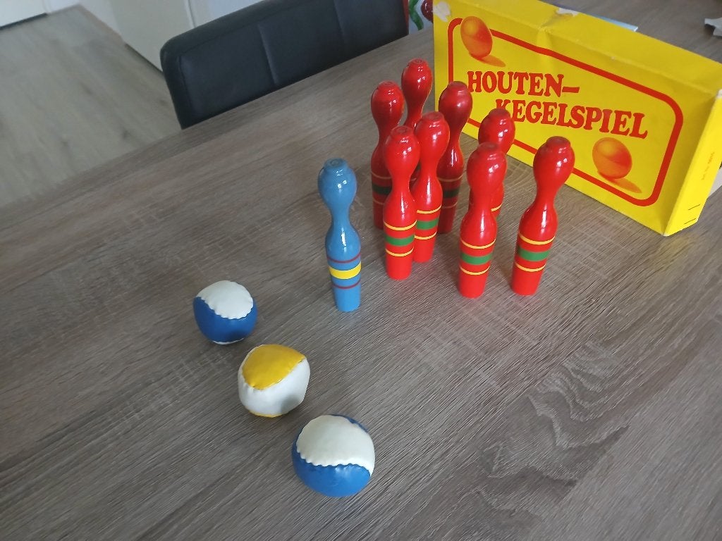 Houten kegelspel vintage, Ophalen of Verzenden