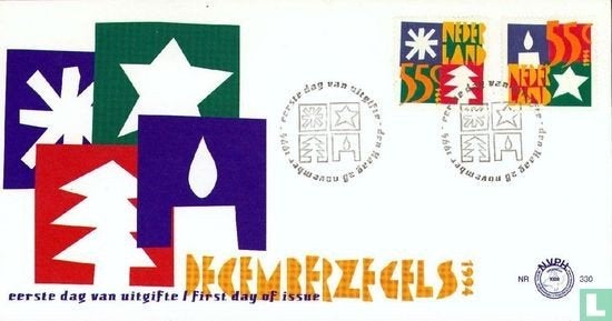 FDC E330 Decemberzegels 1994 NL onbeschreven, Ophalen of Verzenden, Nederland
