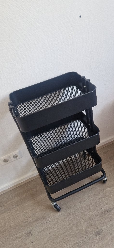 IKEA RÅSKOG Roltafel Zwart - 28x38x61 cm, Ophalen, Zo goed als nieuw