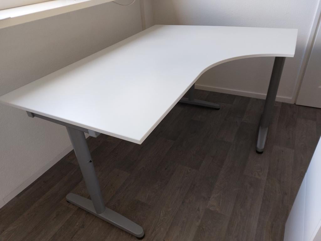 Ikea Galant hoekbureau wit, Ophalen, Gebruikt, In hoogte verstelbaar, Hoekbureau