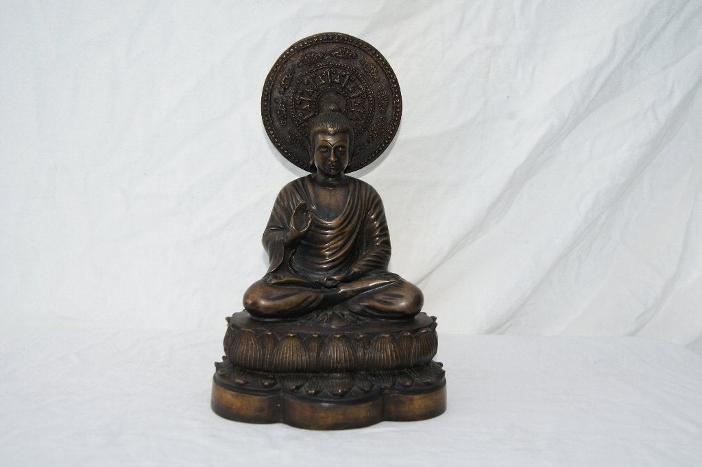 Bronzen Boeddha Beeld - Mediterende Boeddha, Antiek en Kunst, Kunst | Beelden en Houtsnijwerken, Handgemaakt, Ophalen of Verzenden