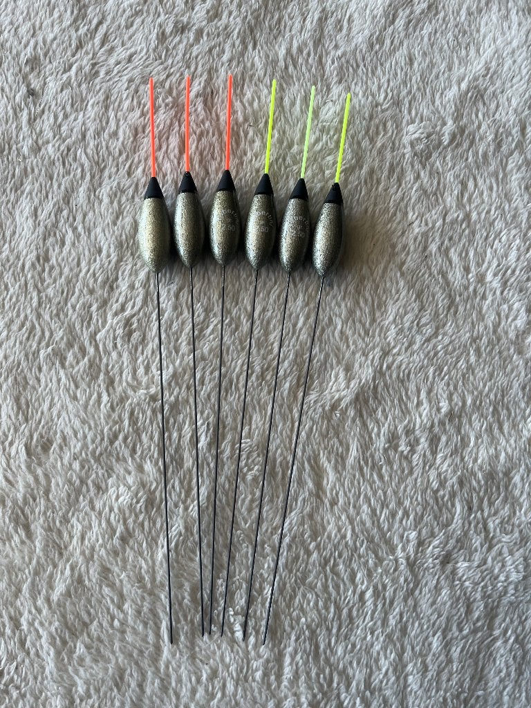 adv 194 / NIEUW  set 6 dobbers TUBERTINI 2,50gr, Watersport en Boten, Hengelsport | Witvissen, Nieuw, Dobber of Lood, Ophalen of Verzenden