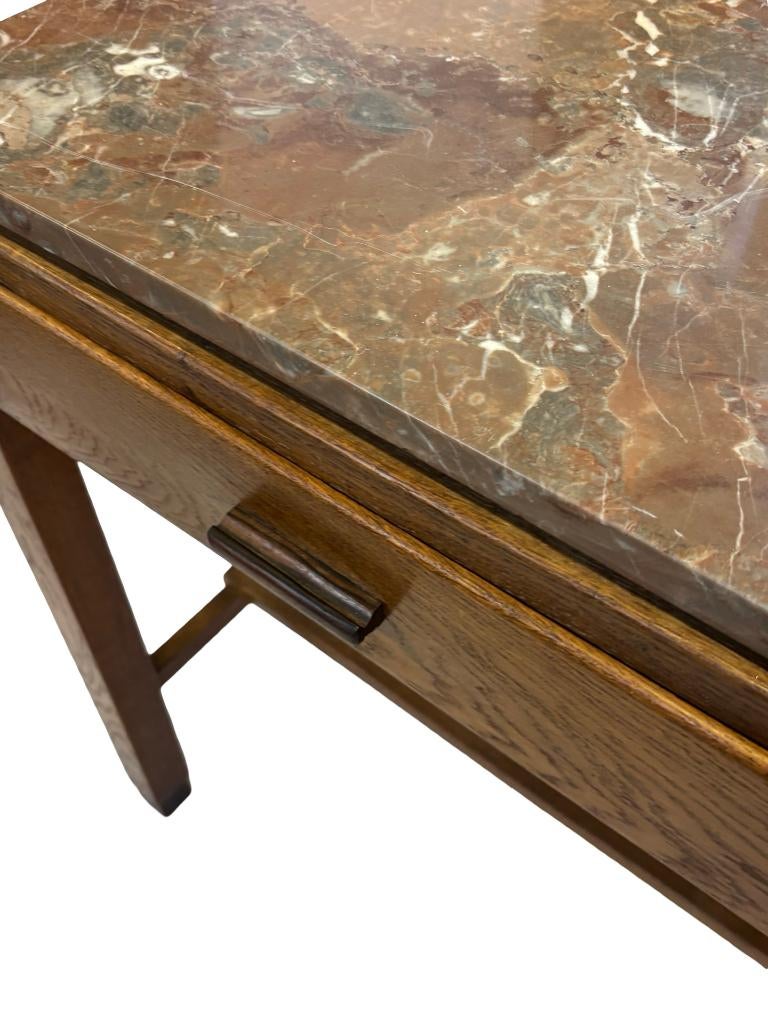 Art Deco Amsterdamse School kaptafel meubel marmeren blad, Ophalen, Art Deco, Gebruikt, Art Deco