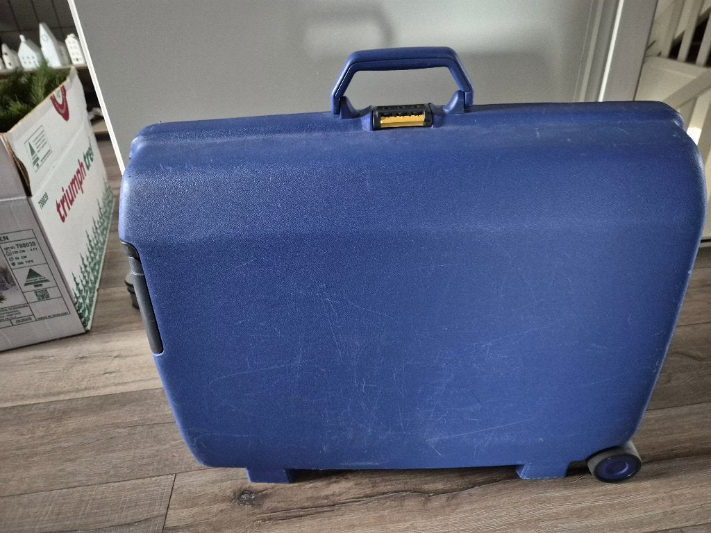 Samsonite Koffer - Blauw, Hard Kunststof met Wieltjes, Gebruikt, Hard kunststof, Slot, 45 tot 55 cm