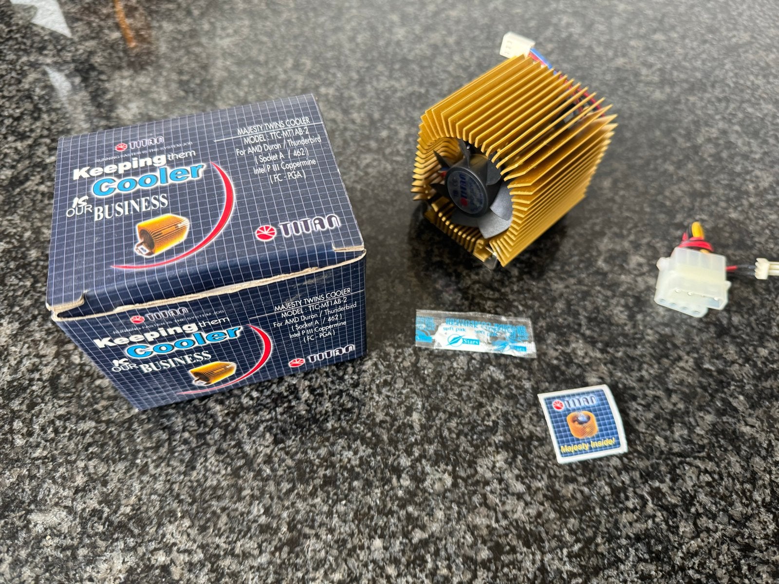 Retro Titan Majesty Twins Cooler TTC-MT1AB-2 CPU Koeler, Ophalen of Verzenden, Gebruikt, Luchtkoeling