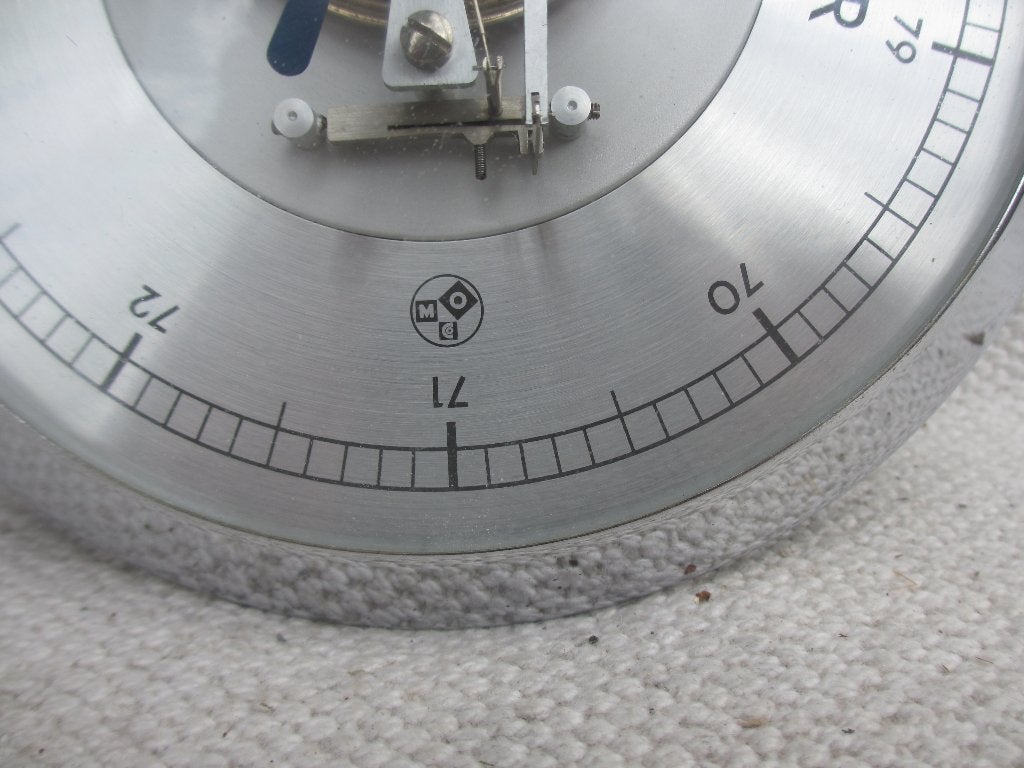 Chrome barometer van Moco. jaren 70, Ophalen of Verzenden, Gebruikt, Barometer