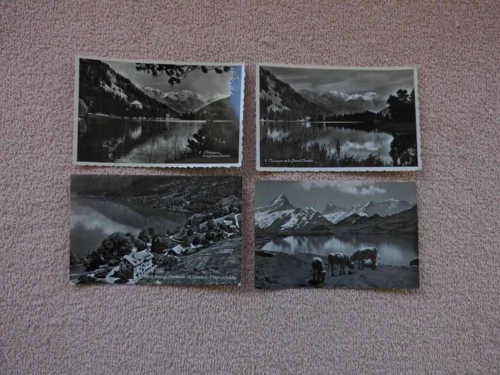 4 maal Helvetia / Zwitserland., Ophalen of Verzenden, 1940 tot 1960, Gelopen, Overig Europa