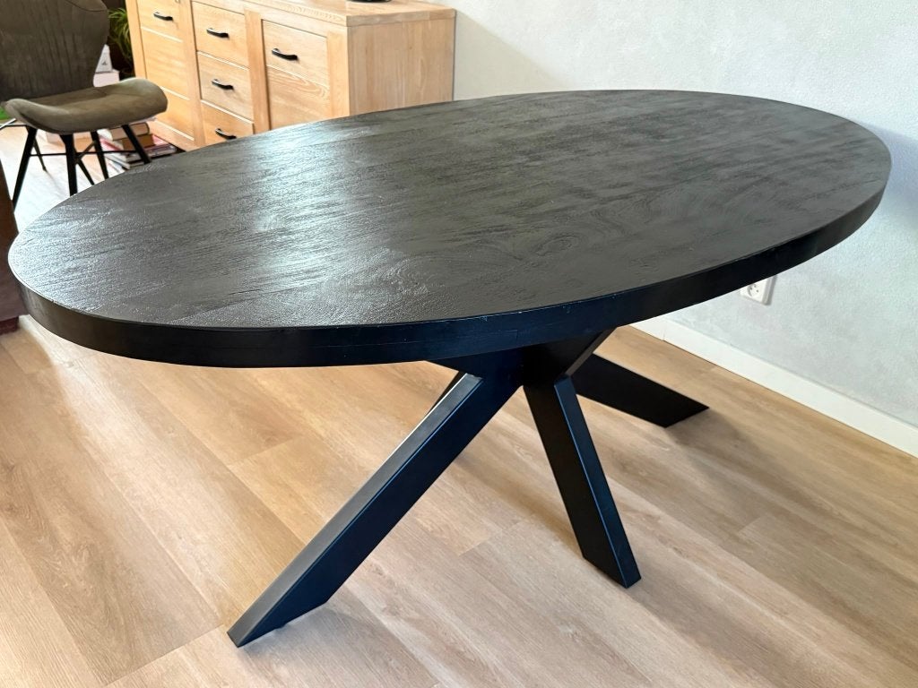 mango houten eettafel, Ophalen, 50 tot 100 cm, Zo goed als nieuw, Vijf personen of meer