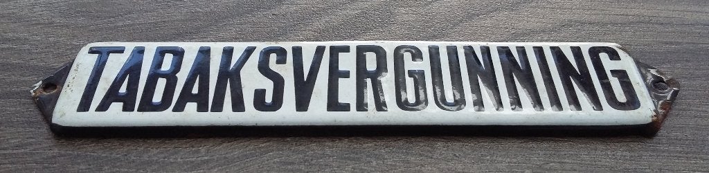 Om 1930-1940 Emaille Bord Bordje Deurpostje Tabaksvergunning, Ophalen of Verzenden
