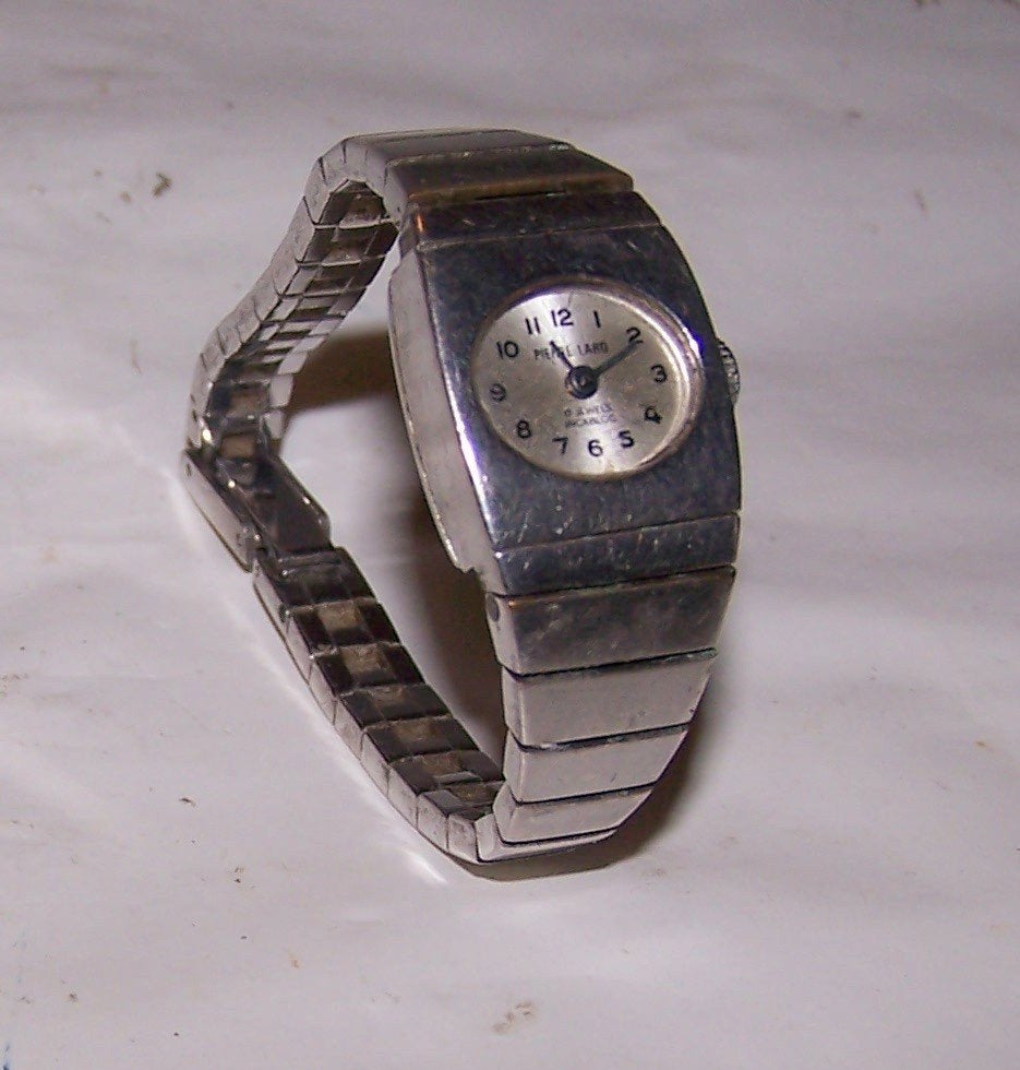 Pierre Laro dameshorloge. Handwinder. 17 jewels Incabloc., Overige merken, Staal, Staal, Polshorloge