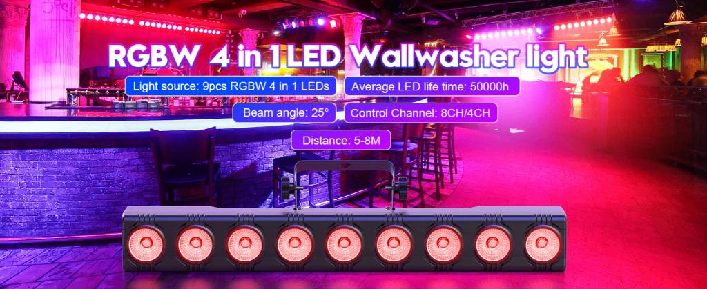 36W ledbar met 9 RGBW leds en afstandsbediening, Geluidgestuurd, ., Nieuw, Ophalen of Verzenden