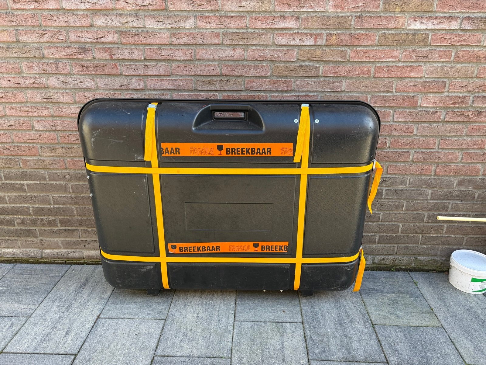 Fietskoffer met beschermmateriaal en sjorbanden, Ophalen, Gebruikt