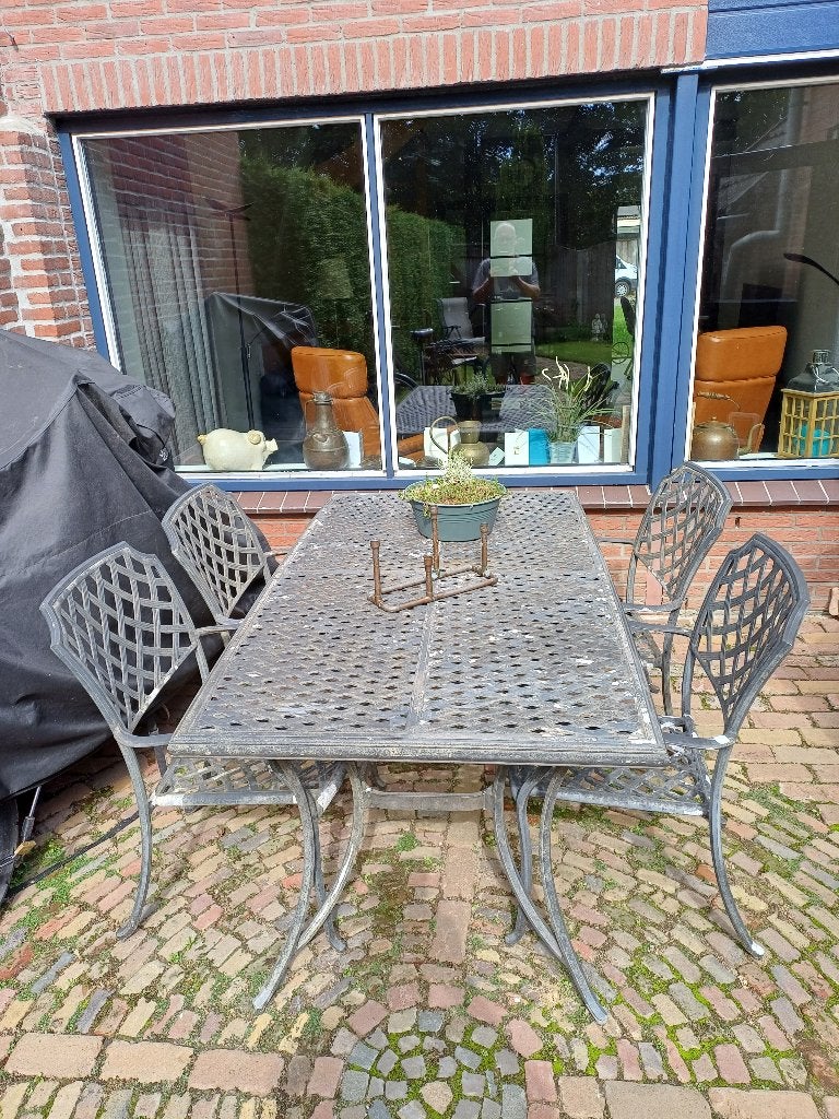 Tuinset van gietijzer, Ophalen, Gebruikt, Tuinset, Eettafel